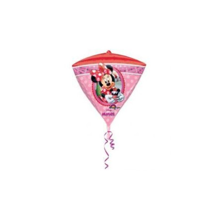 Balon, foliowy -diament "Myszka Minnie" 38x43 cm