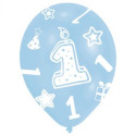 Balon 11" lateksowy z cyferką "1" 27,5 cm 6 szt