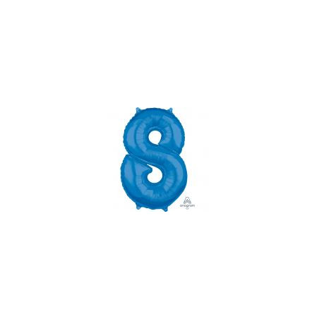 Balon foliowy Cyfra "8" Niebieska 66cm