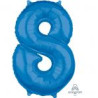 Balon foliowy Cyfra "8" Niebieska 66cm