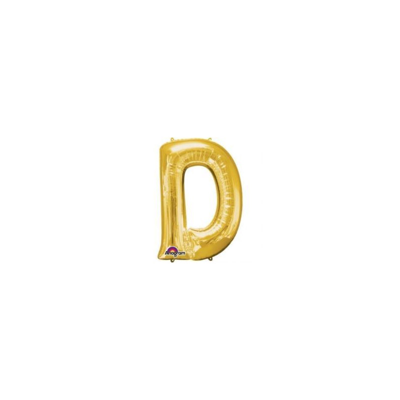 Balon, foliowy Literka Mini "D" 22x33 cm, złoty