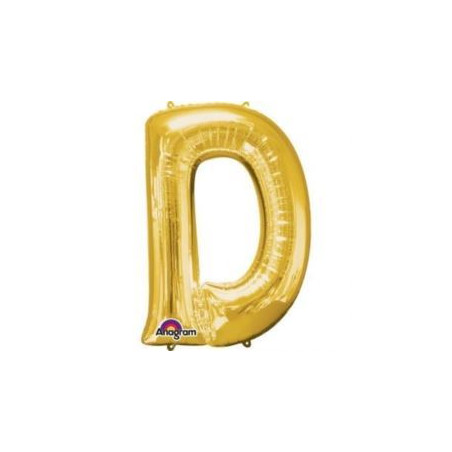 Balon, foliowy Literka Mini "D" 22x33 cm, złoty
