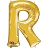 Balon, foliowy literka mini "R" 22x33 cm, złoty