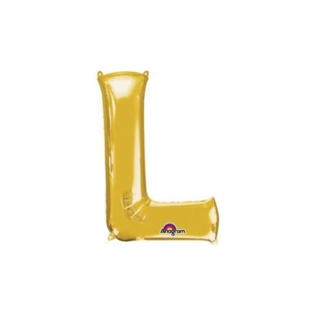 Balon, foliowy literka mini "L" 20x33 cm, złoty