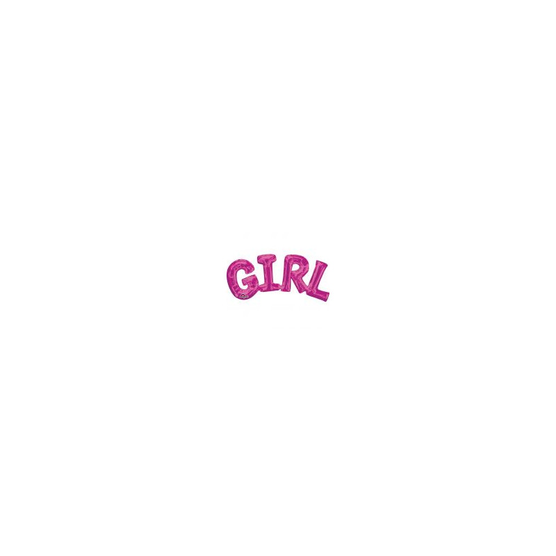 Balon, foliowy napis "Girl" c.różowy 55x25 cm