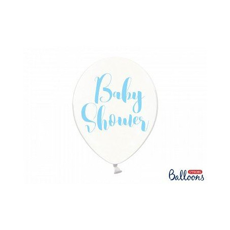 Balony 30 cm, Baby Shower,Crystal Clear 6 szt.