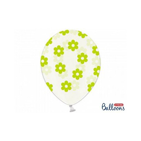Balony 30cm, Kwiatki, Crystal Clear