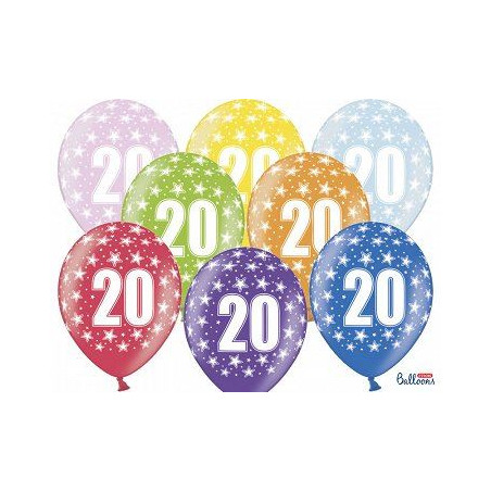 Balony 30 cm, 25th Birthday, Metalic Mix 6 szt.