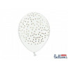 Balony 30 cm,Kropki Pastel Pure White 6 szt.