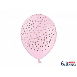 Balony 30cm, Kropki, Pastel Baby Pink