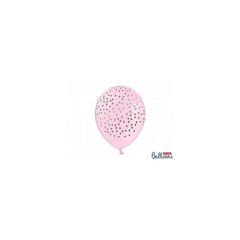 Balony 30cm, Kropki, Pastel Baby Pink