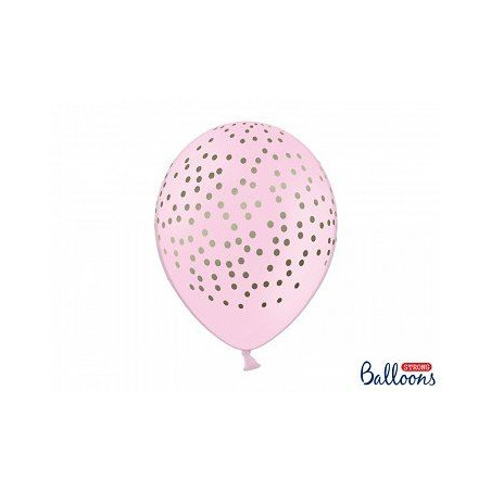 Balony 30cm, Kropki, Pastel Baby Pink