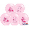 Balony 30 cm,Trampek 1 P.Pink, 6 szt.