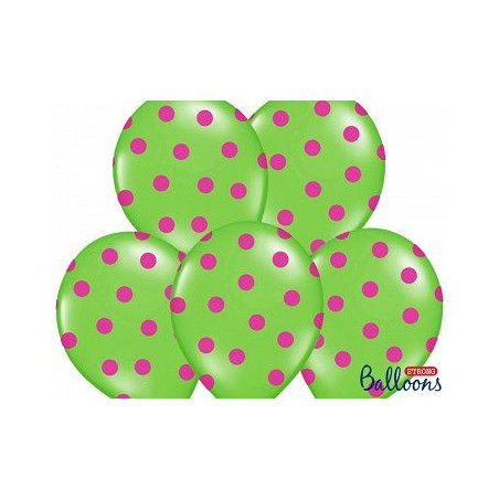 Balony 30cm, Kropki, Pastel Lime Green