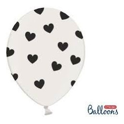 Balony 30cm, Serduszka, Pastel Pure White