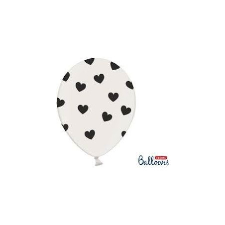 Balony 30cm, Serduszka, Pastel Pure White