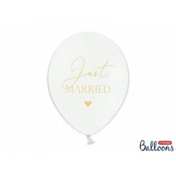 Balony 30cm, Just Married, P. Pure White (1 op. /