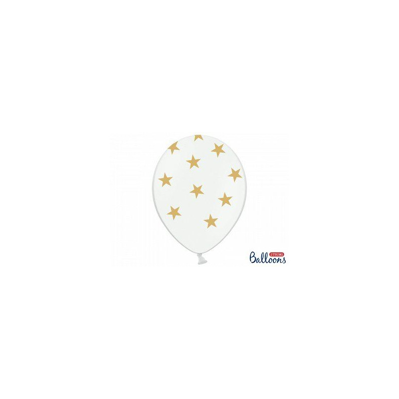 Balony 30 cm,Gwiazdki,Pastel Pure White,6 szt.