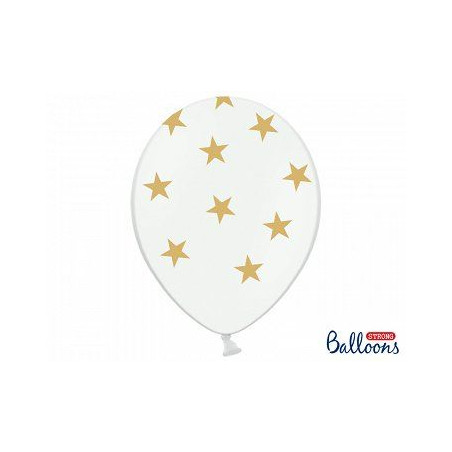 Balony 30 cm,Gwiazdki,Pastel Pure White,6 szt.