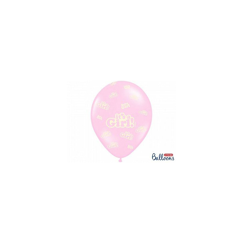 Balony 30cm, It's a Girl, Pastel Baby Pink, 6szt.