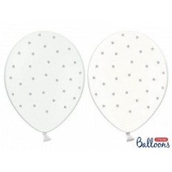 Balony 30cm Gwiazdki, srebrny