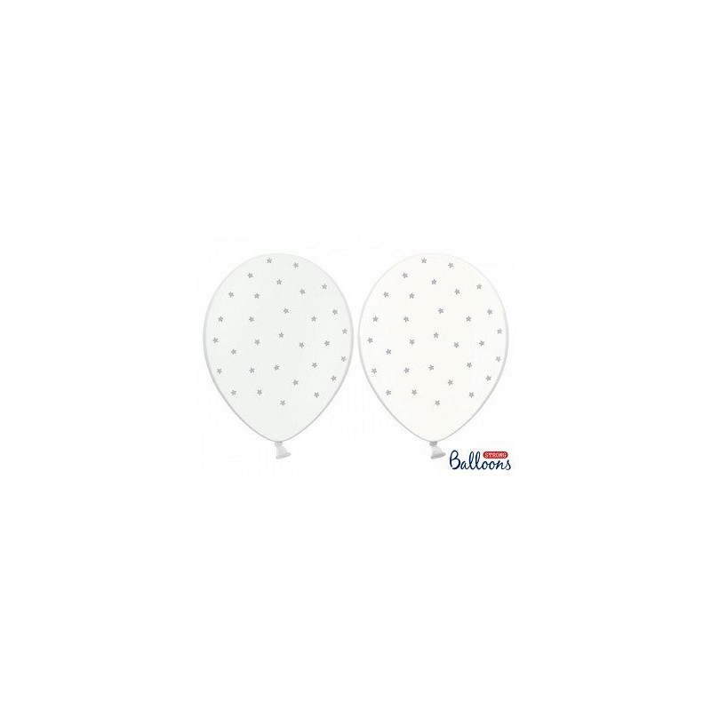 Balony 30cm Gwiazdki, srebrny