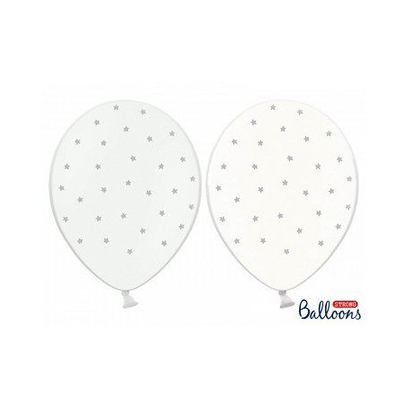 Balony 30cm Gwiazdki, srebrny