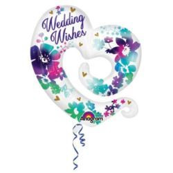 Balon, foliowy serce "Wedding Wishes"