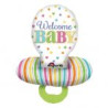 Balon, foliowy "Welcome Baby" 56x 73 cm - smoczek