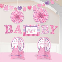 Zestaw dekoracyjny Baby Shower Dziewczynka 10 elem