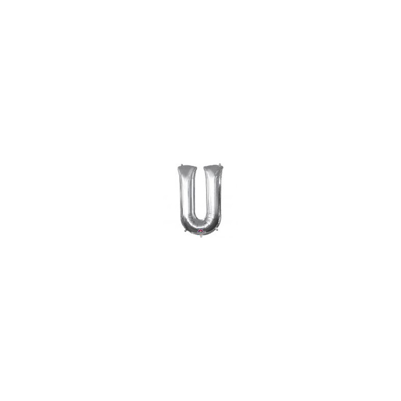 Balon foliowy Litera "U" srebrny 58x83 cm
