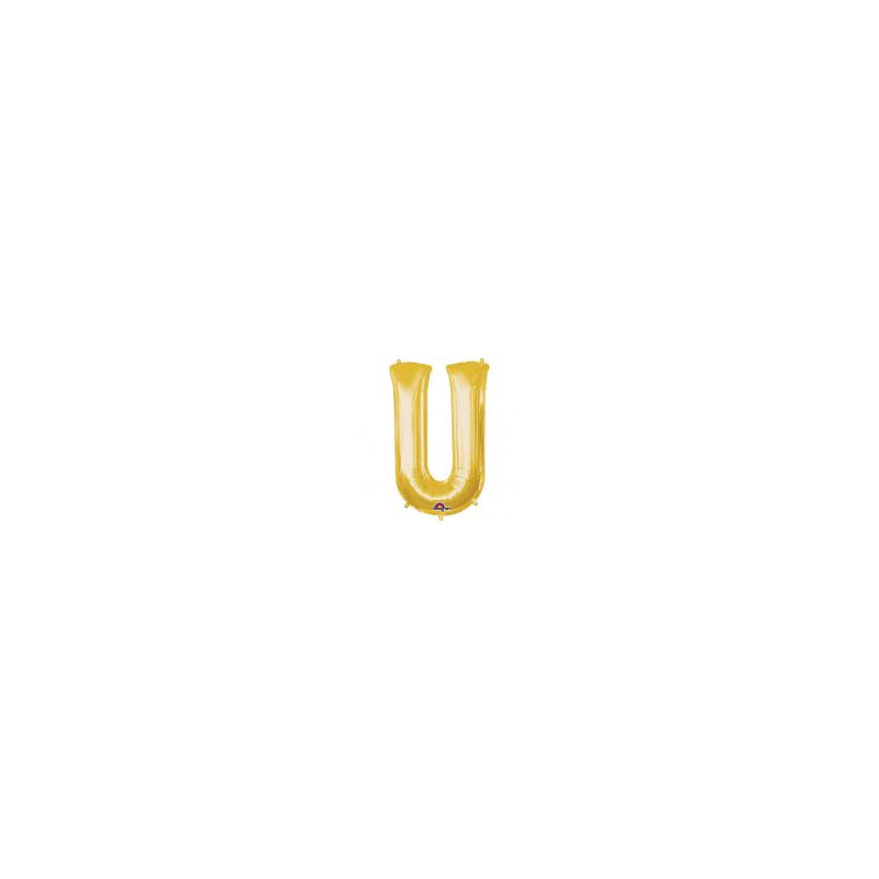 Balon foliowy litera "U" 58x83 cm - złoty