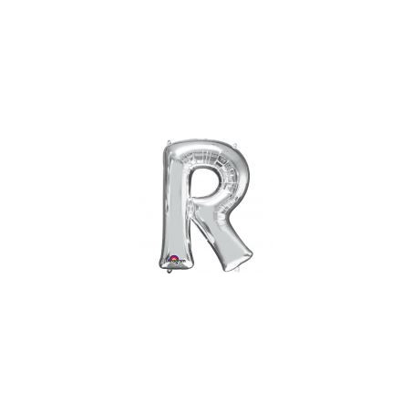 Balon foliowy Litera "R" srebrny 58x81 cm