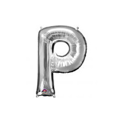 Balon foliowy Litera "P" srebrny 60x81 cm