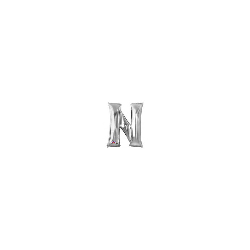 Balon foliowy Litera "N" srebrny 60x81 cm