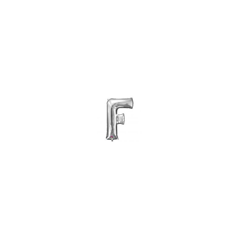 Balon foliowy Litera "F" srebrny 53x81 cm