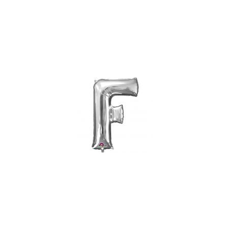 Balon foliowy Litera "F" srebrny 53x81 cm