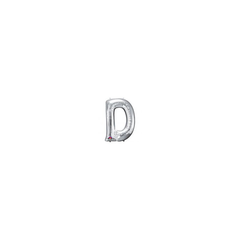 Balon foliowy Litera "D" srebrny 63x81 cm