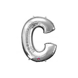 Balon foliowy Litera "C" srebrny 63x81 cm