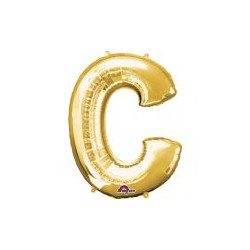 Balon foliowy litera "C" 63x81 cm - złoty