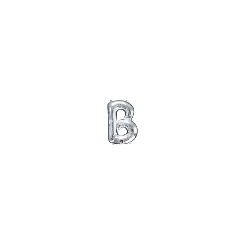 Balon foliowy Litera "B" srebrny 68x86 cm