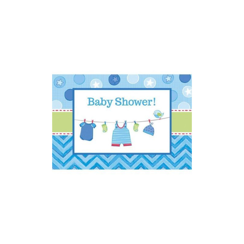 Zaproszenie z kopertami Baby Shower - chłopiec