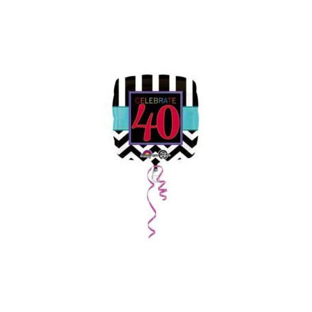 Balon, foliowy "40 urodziny" 43 cm 1 szt.