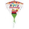 Balon foliowy "HB Kotek z tortem" diament 38x43 cm