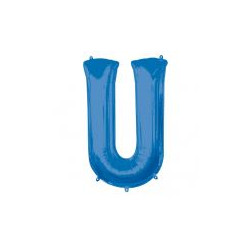 Balon foliowy Litera "U" niebieski, 58x83 cm