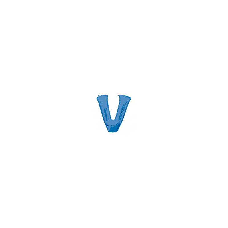 Balon foliowy Litera "V" niebieski, 81x81 cm