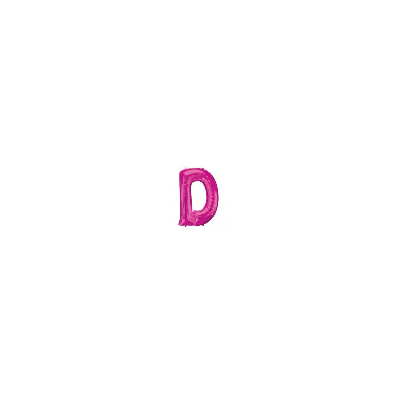 Balon foliowy Litera "D" różowy, 60x83 cm