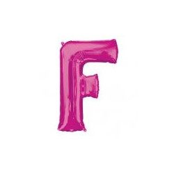 Balon foliowy Litera "F" różowy, 53x81 cm