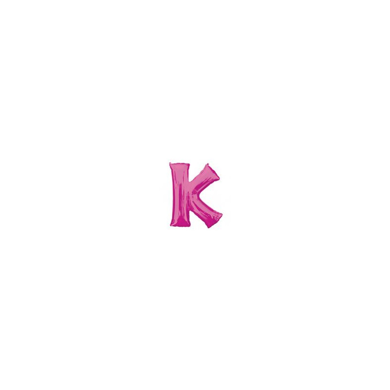 Balon foliowy Litera "K" różowy, 66x83 cm