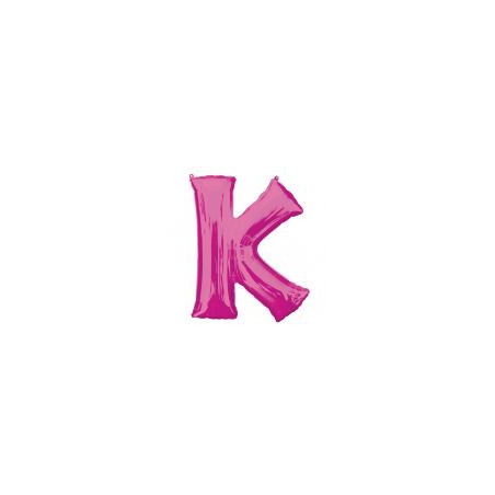 Balon foliowy Litera "K" różowy, 66x83 cm